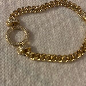 Dazzling Gold Chain Bracelet with Crystal Accents